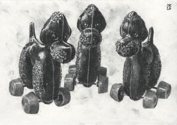 Aus der Serie "Es ist solange schön, bis man es vergisst", 2018 - 2021, Kohle auf Papier, 15 x 21 cm