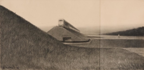 Ohne Titel, Kreide auf Papier, 61 x 124 cm, 2010